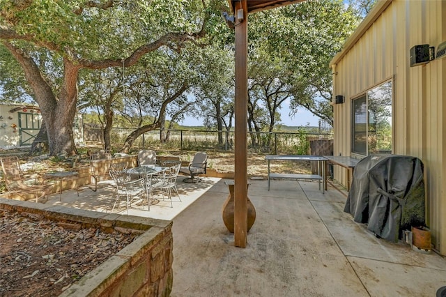 view of patio featuring grilling area