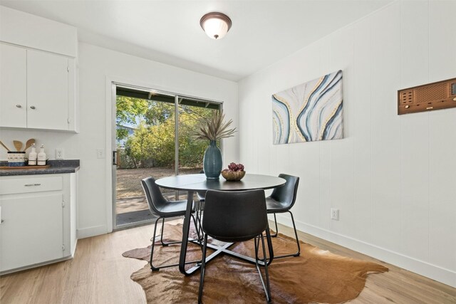 dining area featuring light hardwood / wood-style floors