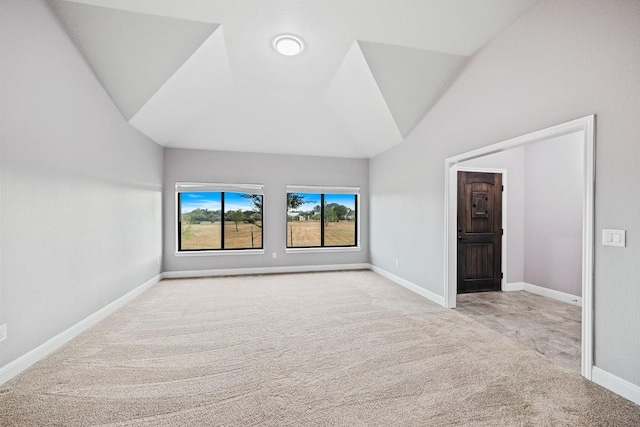124 Park Place Dr, Georgetown, TX 78628 - unfurnished room featuring carpet flooring and high vaulted ceiling