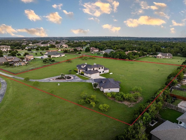 124 Park Place Dr, Georgetown, TX 78628 - aerial view of residential area featuring property parcel outlined