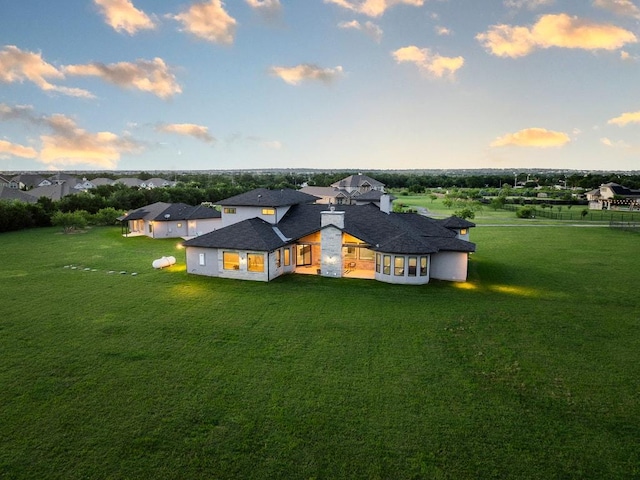 124 Park Place Dr, Georgetown, TX 78628 - view of front of property with a front lawn and french doors