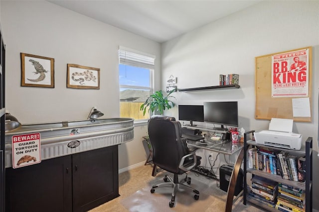 view of carpeted office