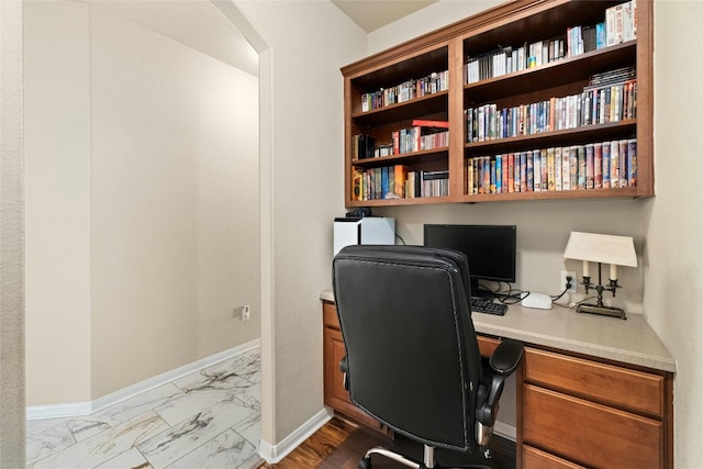 office with built in desk