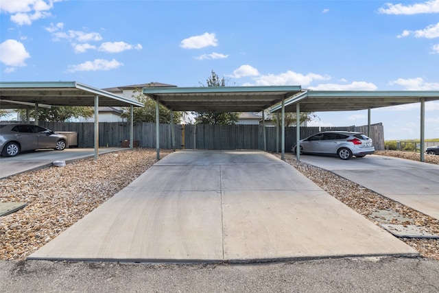 view of car parking with a carport