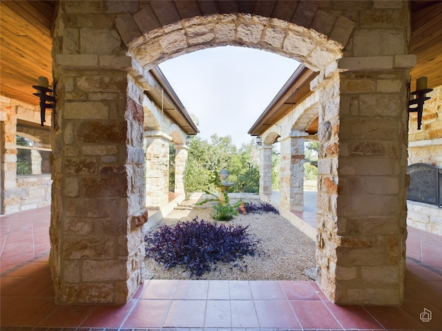 exterior space featuring tile patterned floors