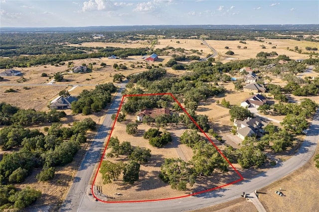 bird's eye view featuring a rural view