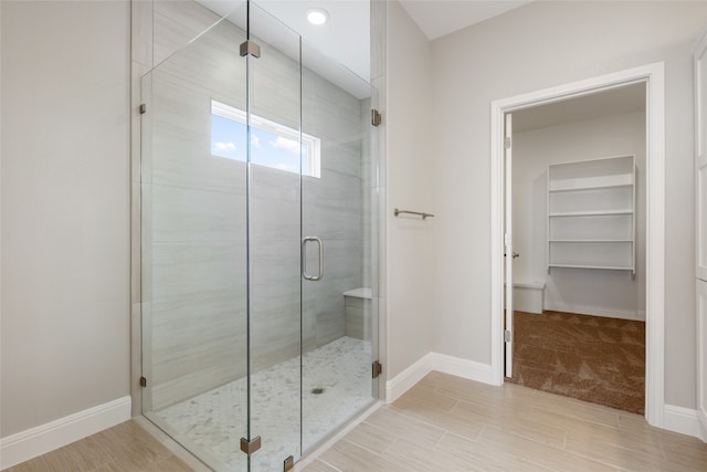 bathroom with walk in shower