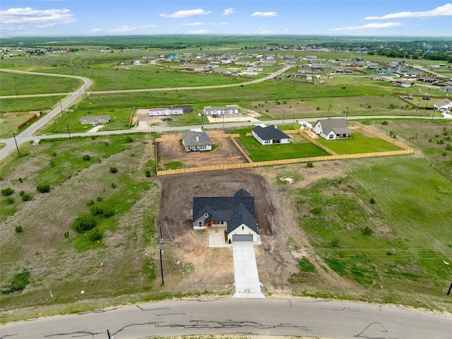 aerial view with a rural view