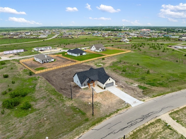 bird's eye view with a rural view