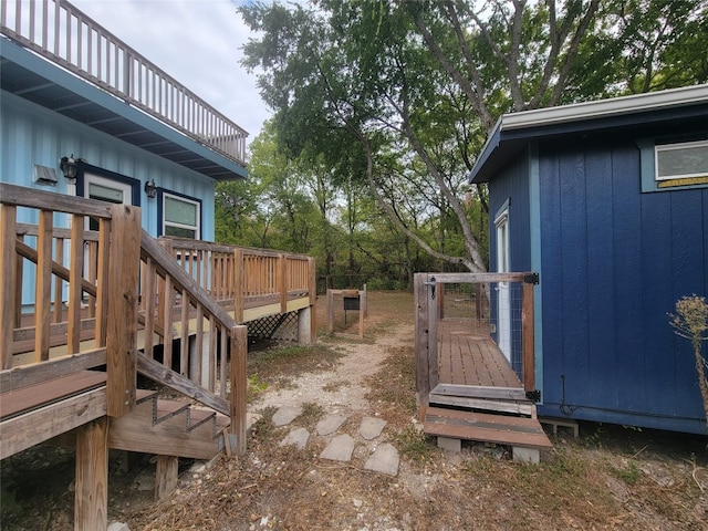 view of yard featuring a deck