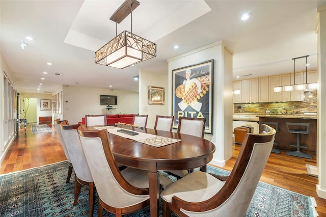 dining area featuring light hardwood / wood-style floors