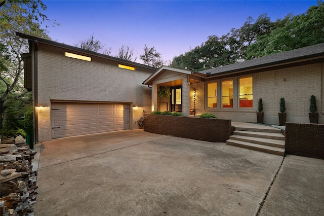 view of front of house featuring a garage