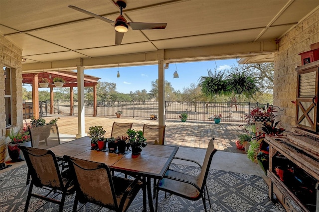 view of patio / terrace with ceiling fan