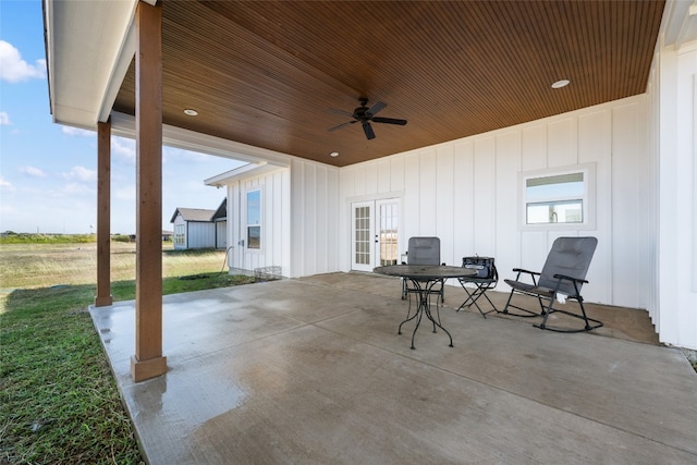 view of patio / terrace with ceiling fan