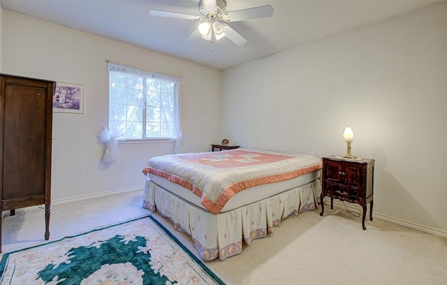 11205 Appletree Ln, Austin, TX 78726 - bedroom featuring light colored carpet, baseboards, and a ceiling fan