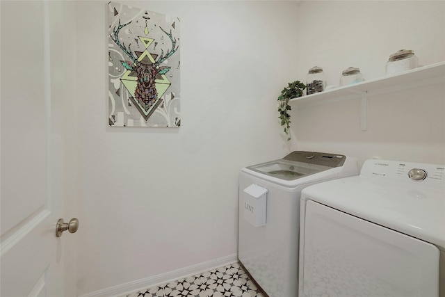 laundry room featuring washer and dryer