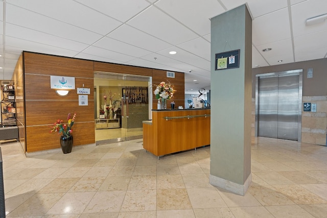 3404 American Dr Unit 2108, Lago Vista, TX 78645 - welcome area with a drop ceiling, wooden walls, and recessed lighting