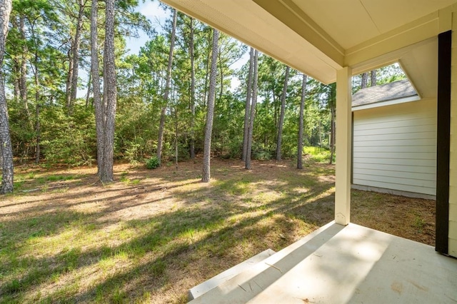 view of yard with a patio area