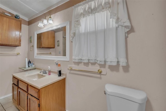 320 Pope Bnd S, Cedar Creek, TX 78612 - half bathroom with vanity and tile patterned floors