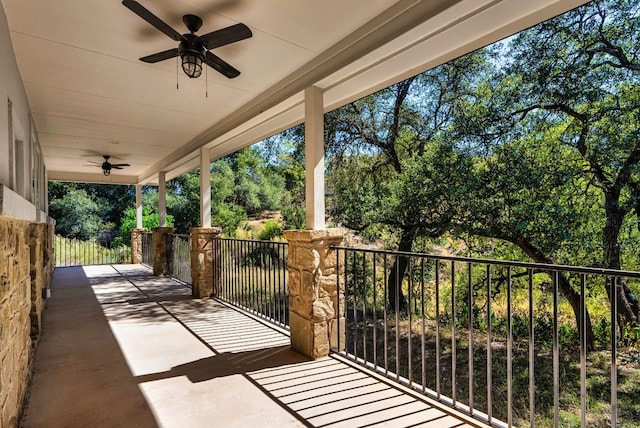 view of patio / terrace with ceiling fan