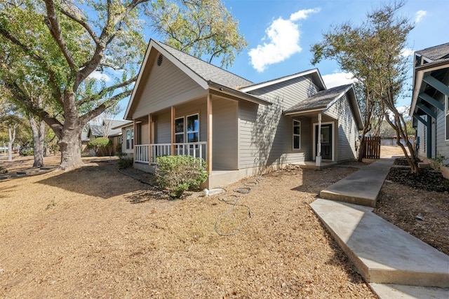 view of front of home featuring covered porch