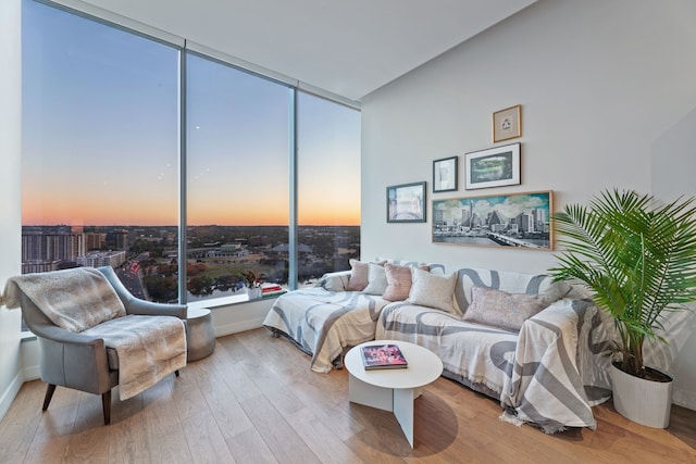 living room featuring hardwood / wood-style flooring