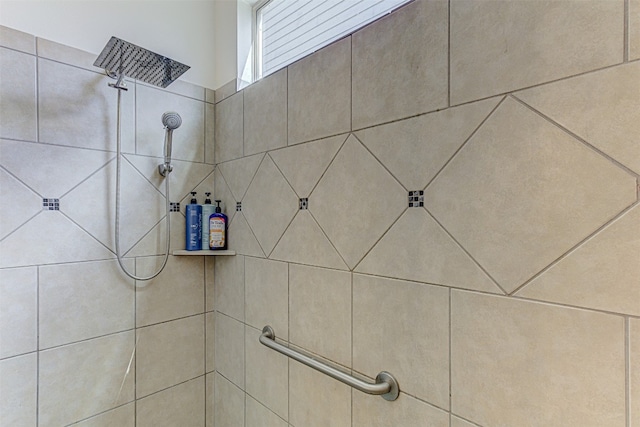 details with tiled shower