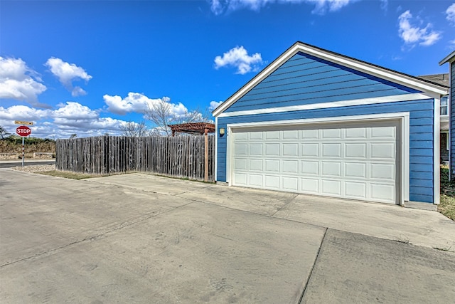 view of garage