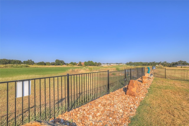 view of yard with a rural view