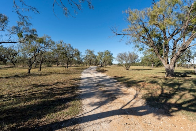 view of road featuring a rural view