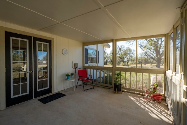 sunroom with french doors