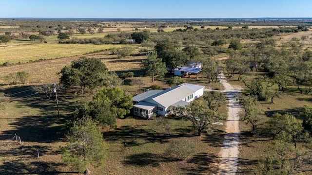 aerial view featuring a rural view