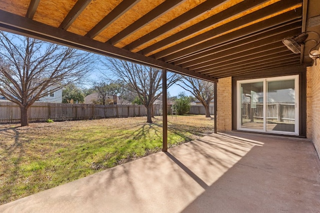 view of patio with a fenced backyard