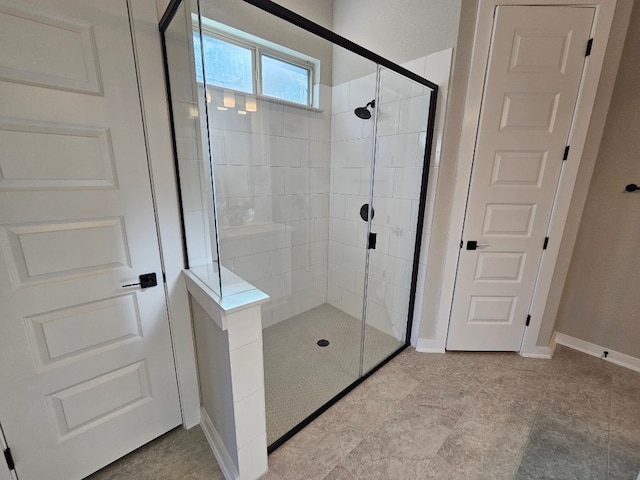 bathroom featuring walk in shower