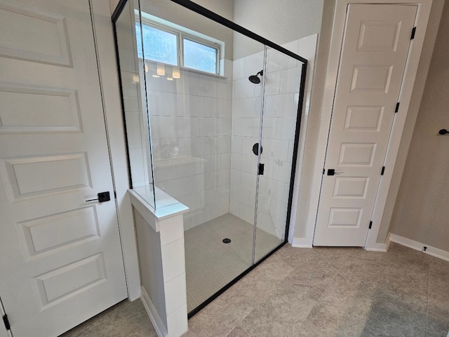 1709 Garret Oaks Ln, Georgetown, TX 78633 - full bath featuring a stall shower and baseboards