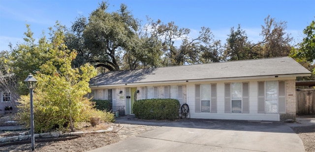 view of single story home