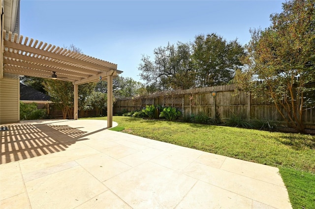 view of patio / terrace featuring a pergola