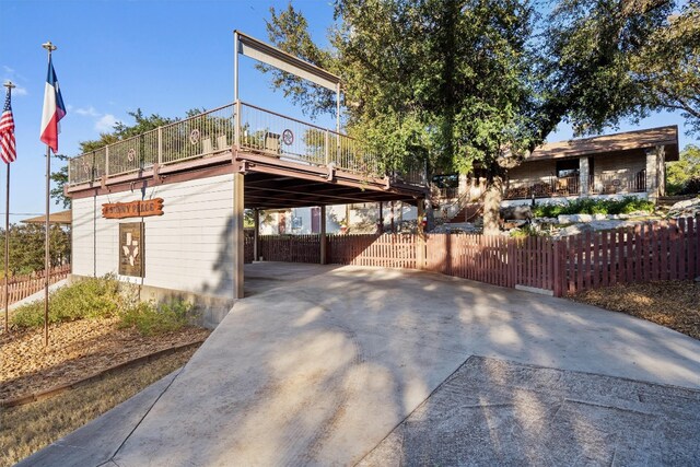 view of home's exterior featuring a deck