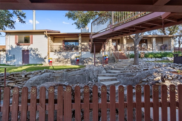 view of patio featuring a wooden deck