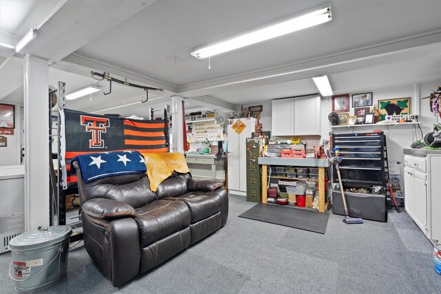 interior space with carpet flooring