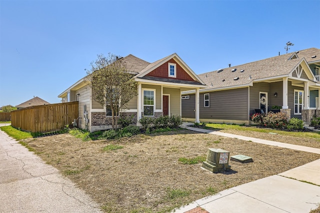 craftsman inspired home with a porch