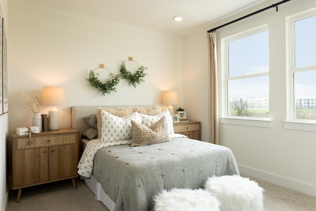 bedroom with carpet floors