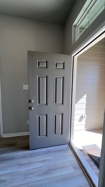 interior space with light wood-type flooring