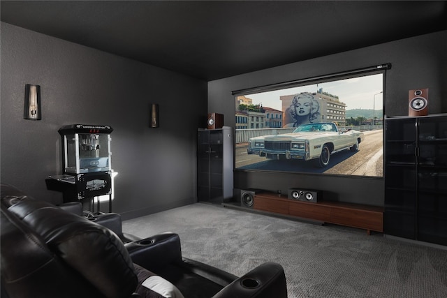 view of carpeted home theater