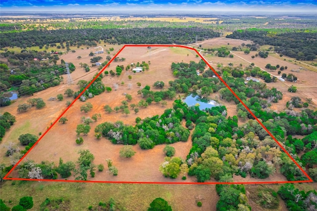 bird's eye view with a rural view