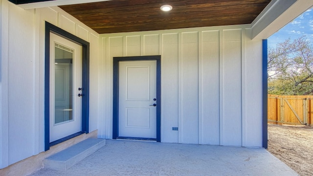 view of doorway to property