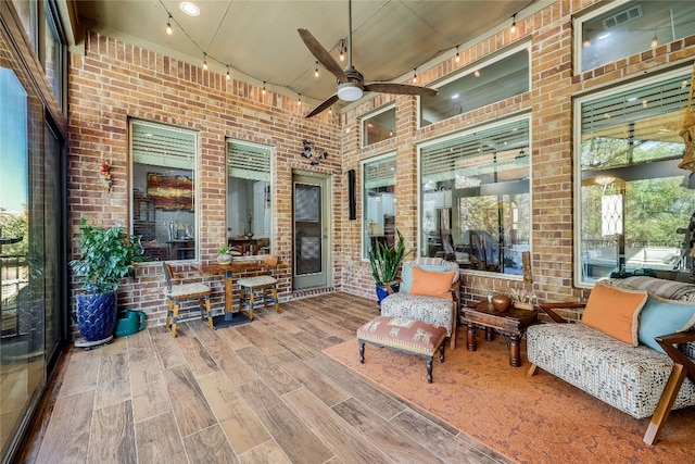 view of patio / terrace with ceiling fan