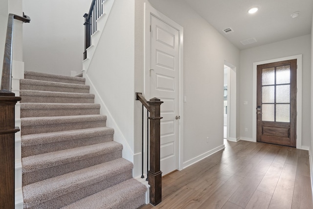 foyer featuring hardwood / wood-style floors