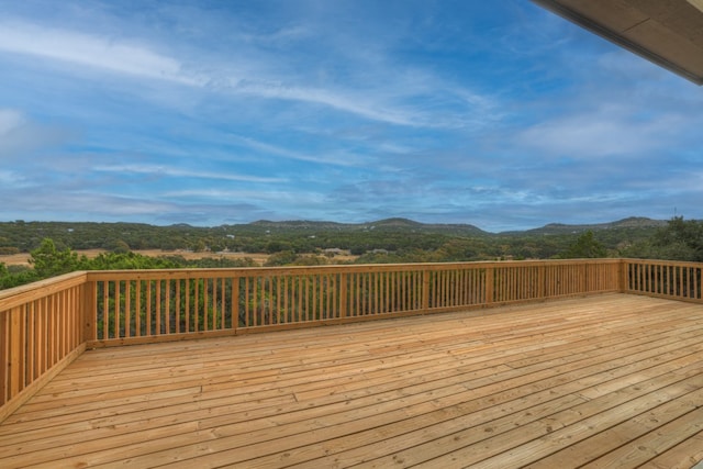 deck featuring a mountain view