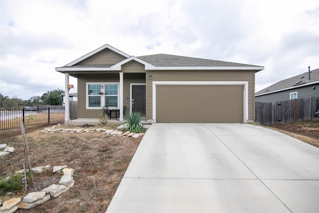 view of front facade with a garage